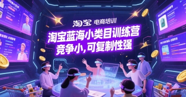 淘宝蓝海小类目训练营， 竞争小，可复制性强-小白网创