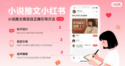 小说推文小红书高转化引导方法实操课，小说推文高效且正确引导方法-小白网创