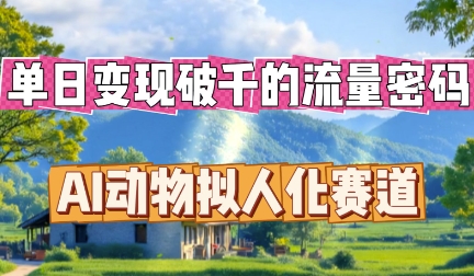 单日变现破k的流量密码，AI动物拟人化赛道-小白网创