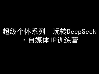 超级个体系列，玩转DeepSeek·自媒体IP训练营，deepseek教程-小白网创