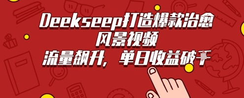 Deekseep制作治愈风景视频爆火出圈，单日收益几张，流量持续飙升-小白网创