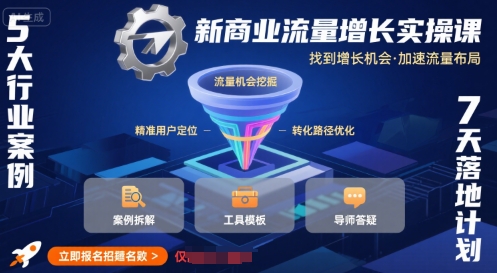 新商业流量增长实操课，找到增长机会，加速流量布局-小白网创