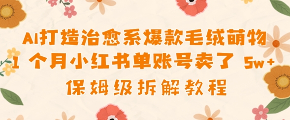 AI打造治愈系爆款毛绒萌物1个月卖了几w，保姆级项目拆解-小白网创