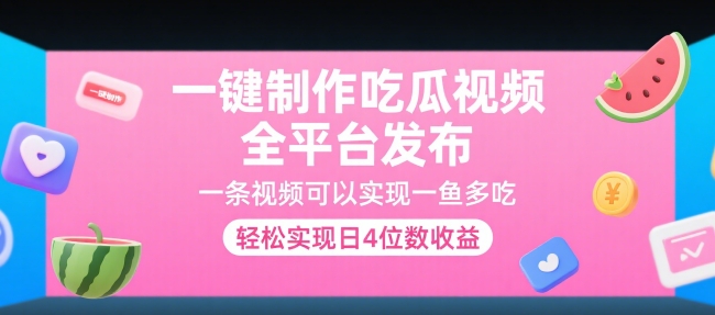 一键制作吃瓜视频，全平台发布，一条视频可以实现一鱼多吃，轻松实现日4位数收益【揭秘】-小白网创