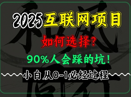2025年互联网项目搞钱方法论，全是干货，肺腑之言，新手从0-1必经过程，边看边实操-小白网创