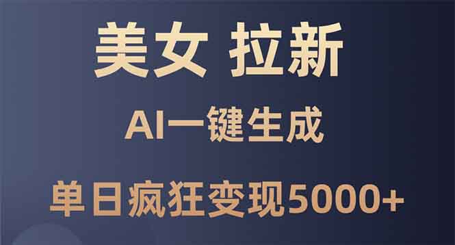 （13866期）美女暴力拉新，通过AI一键生成，单日疯狂变现5000+，纯小白一学就会！-小白网创