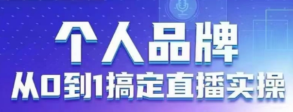 个人品牌：从0到1搞定直播实操，用直播为你的个人品牌赋能，六大实操板块，放大个人影响力-小白网创