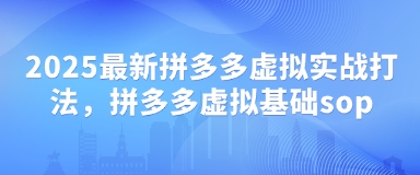 2025最新拼多多虚拟实战打法，拼多多虚拟基础sop-小白网创