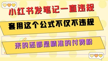 小红书发笔记一直违规，套用这个公式不仅不违规，来的还都是精准的付费粉-小白网创