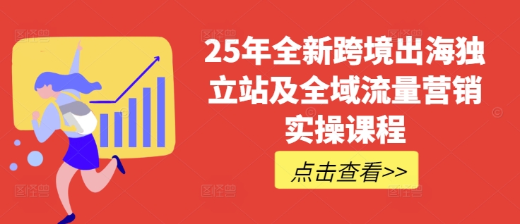 25年全新跨境出海独立站及全域流量营销实操课程，跨境电商独立站TIKTOK全域营销普货特货玩法大全-小白网创