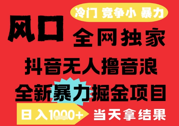25年6月高爆抖音无人直播最新撸音浪掘金项目，解放双手小白可做，无脑日入1k+，门槛低【揭秘】-小白网创