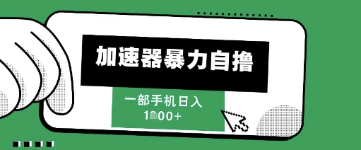 205新风口，加速器暴力自撸，单机日入1k+【揭秘】-小白网创