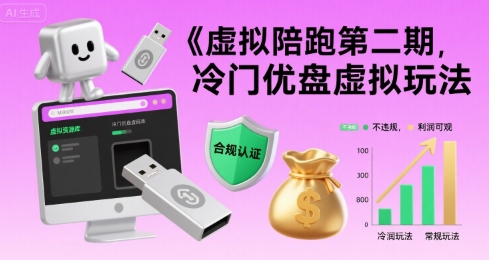 虚拟陪跑第二期，冷门优盘虚拟玩法，不违规，利润可观-小白网创