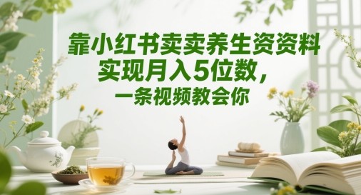 靠小红书卖养生资料实现月入5位数，一条视频教会你-小白网创