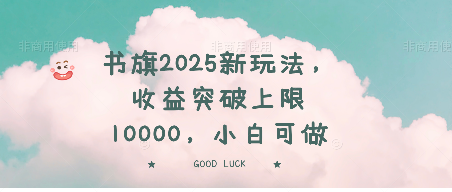 （14519期）书旗2025新玩法，收益突破上限10000，小白可做-小白网创