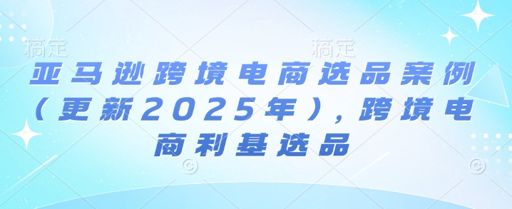 亚马逊跨境电商选品案例(更新2025年)，跨境电商利基选品-小白网创