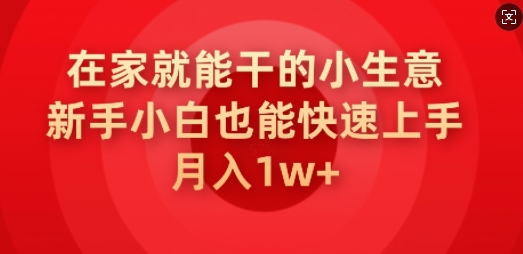 在家就能干的小生意，新手小白也能快速上手，月入1w-小白网创