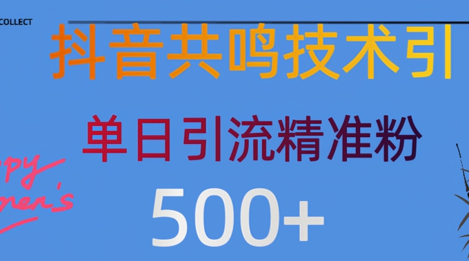 抖音情感引流创业粉，自然低成本，日引500+-小白网创