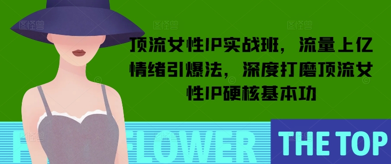 顶流女性IP实战班，流量上亿情绪引爆法，深度打磨顶流女性IP硬核基本功-小白网创