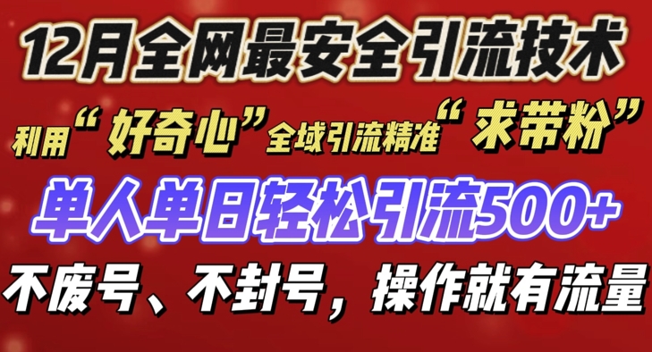 12 月份全网最安全引流创业粉技术来袭，不封号不废号，有操作就有流量【揭秘】-小白网创