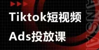 Ads视频投放课，tiktok短视频广告投放课-小白网创