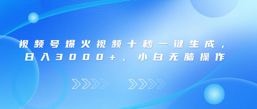 （14181期）视频号爆火视频十秒一键生成，日入3000+，小白无脑操作-小白网创