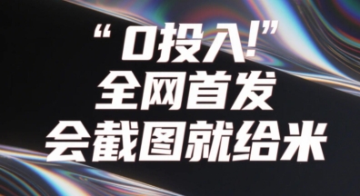 0投入，全网首发，会截图就给米，用户亲测有效，赶紧撸-小白网创