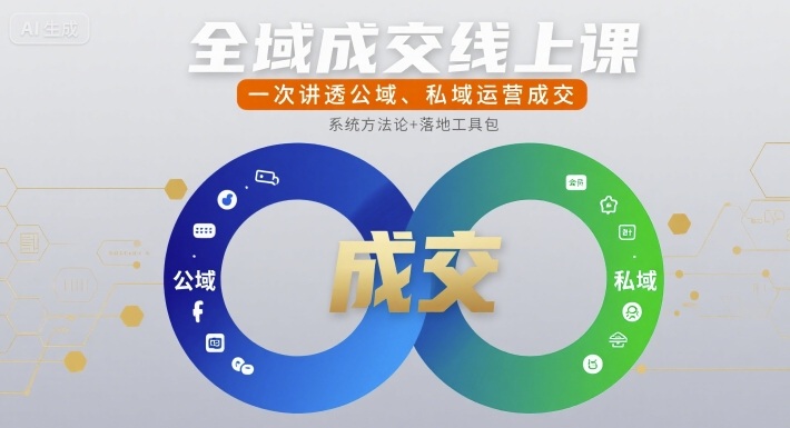 全域成交线上课，一次讲透公域、私域运营成交-小白网创