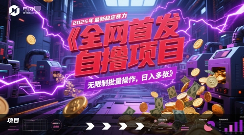全网首发，2025年最新稳定暴力全自动自撸项目，无限制批量操作，日入多张【揭秘】-小白网创