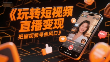 玩转短视频直播变现，把握视频号金风口-小白网创