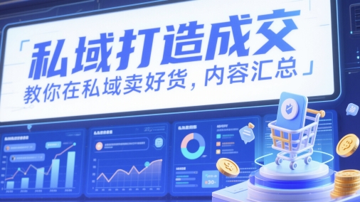 私域打造成交，教你在私域卖好货，内容汇总-小白网创