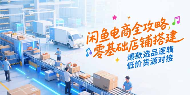 （15325期）闲鱼电商全攻略，零基础店铺搭建，爆款选品逻辑，低价货源对接-小白网创