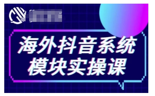 海外抖音Tiktok系统模块实操课，TK短视频带货，TK直播带货，TK小店端实操等-小白网创