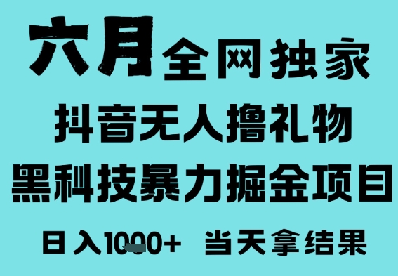 25年6月高爆抖音无人直播最新撸音浪掘金项目，门槛低小白可做，无脑日入1k，可矩阵放大【揭秘】-小白网创