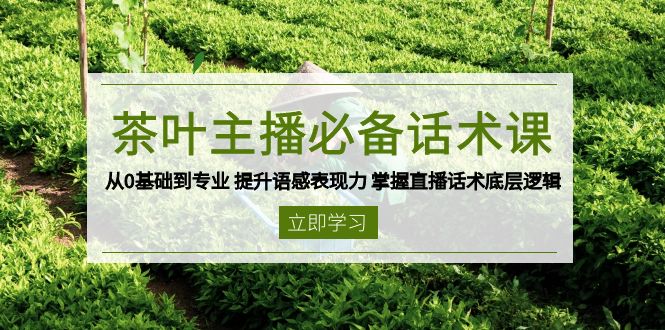 （13961期）茶叶 主播必备话术课 从0基础到专业 提升语感表现力 掌握直播话术底层逻辑-小白网创