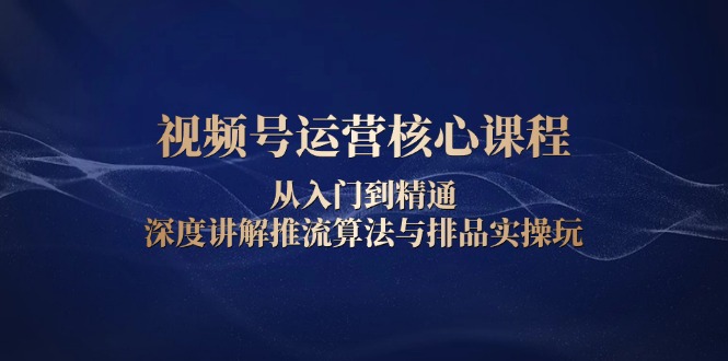 （13863期）视频号运营核心课程，从入门到精通，深度讲解推流算法与排品实操玩-小白网创