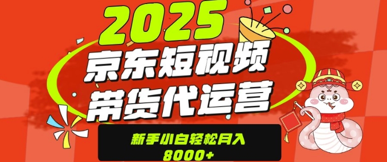 京东带货代运营，年底翻身项目，只需上传视频，单月稳定变现8k-小白网创