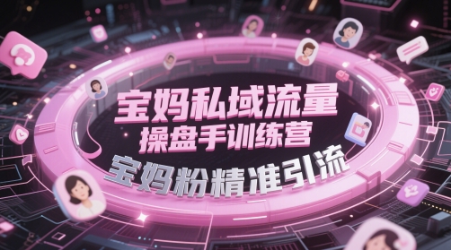 宝妈私域流量操盘手训练营，宝妈粉精准引流-小白网创