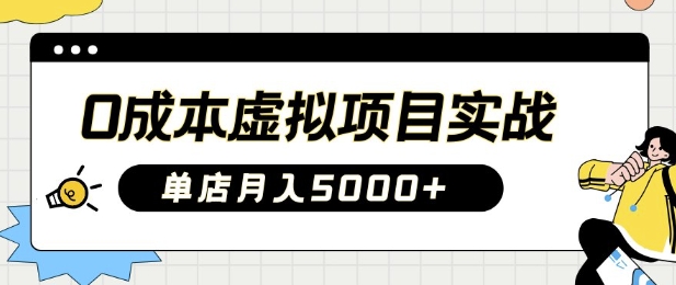 0成本虚拟项目实战手把手教你落地，单店月入5k-小白网创