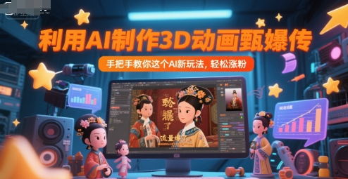 利用AI制作3D动画甄嬛传，流量爆了，手把手教你这个AI新玩法，轻松涨粉-小白网创