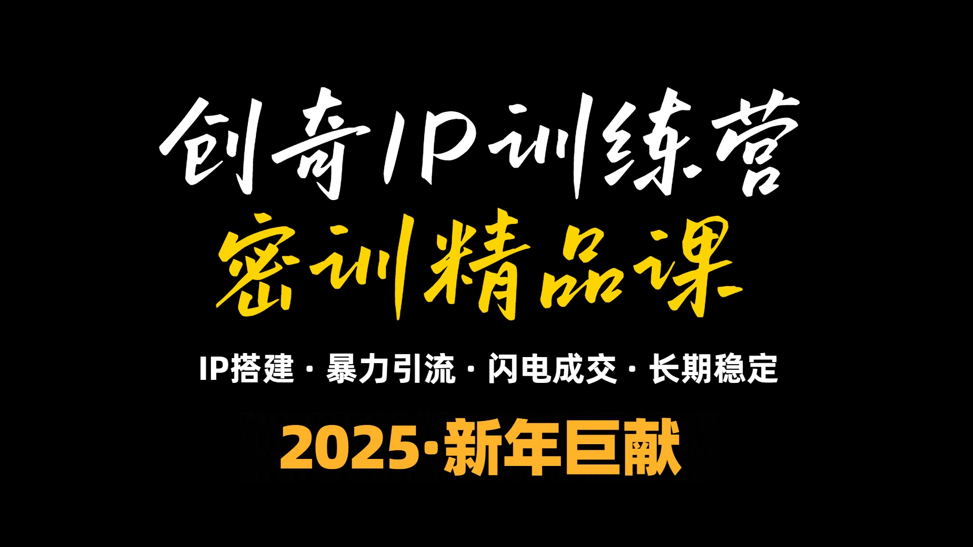 （13898期）2025年“知识付费IP训练营”小白避坑年赚百万，暴力引流，闪电成交-小白网创