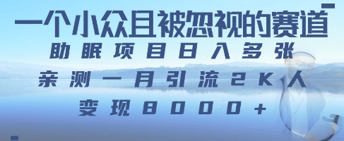 一个被严重低估的赛道，卖助眠教程日入三位数以上-小白网创