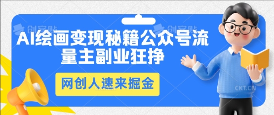 AI绘画变现秘籍：公众号流量主副业狂挣，网创人速来掘金-小白网创