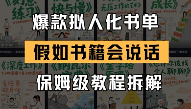 最新爆款拟人化书单玩法，假如书籍会说话，保姆级教程-小白网创