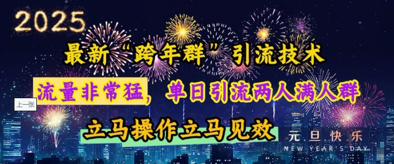 最新“跨年群”引流，流量非常猛，单日引流两人满人群，立马操作立马见效【揭秘】-小白网创