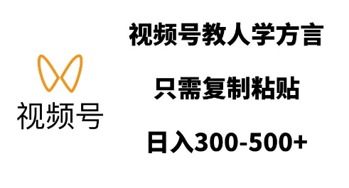 视频号教人学方言，只需复制粘贴，日入多张-小白网创