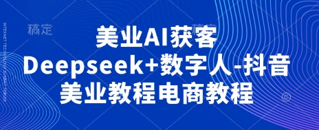 美业AI获客Deepseek+数字人-抖音美业教程电商教程-小白网创