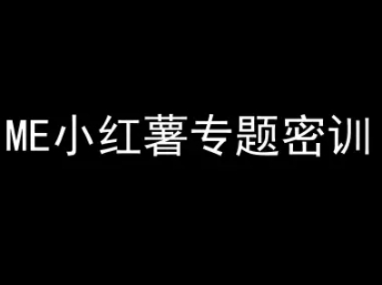 ME小红薯专题密训-小红书电商教程-小白网创