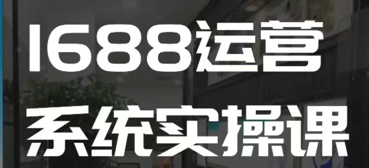 1688高阶运营系统实操课，快速掌握1688店铺运营的核心玩法-小白网创