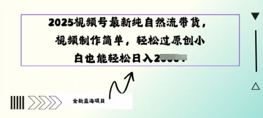 2025视频号最新纯自然流带货， 视频制作简单，轻松过原创小 白也能轻松操作-小白网创